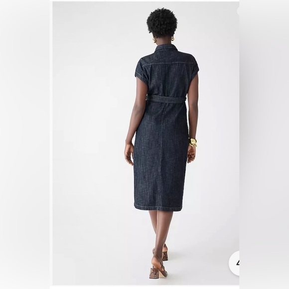 J.Crew Women’s Size 8 Denim Jean Short Sleeve Tie Waist Mini Dress - Picture 16 of 16
